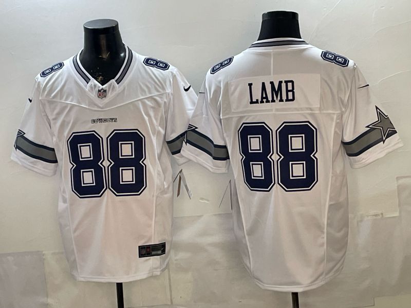 2026 Men Dallas Cowboys #88 Lamb White 6th generations Throwback Nike Limited NFL Jersey style 001->dallas cowboys->NFL Jersey
